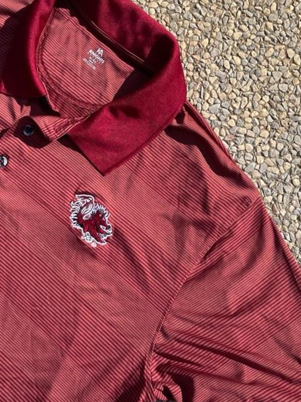 South Carolina Gamecocks Knights Apparel Men's Striped Polo